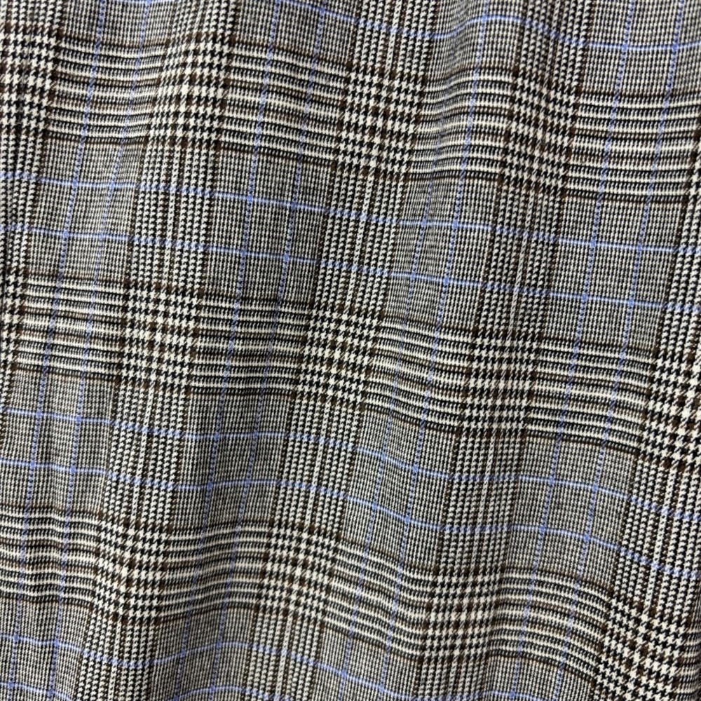 Madewell Slouchy Straight Pants Womens 8 Brown Plaid Pleated Wool Blend Trousers - Picture 10 of 10